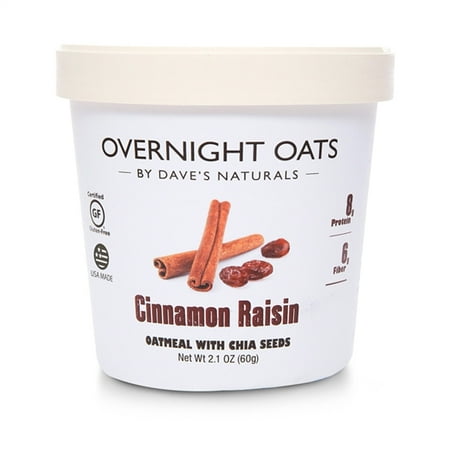 Dave's Gourmet Cinnamon Raisin Overnight Oats 2.1 oz Cup - Pack of (Best Oats For Overnight Oats)