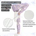 thumbnail image 5 of COEQINE Girls Yoga Leggings High Waist Sport Cute Yoga Pants Buttery Soft Stretch Running Leggings for 12-13 Years Kids Girls for Easter Day, Easter Bunny Dot Egg Purple, 5 of 7