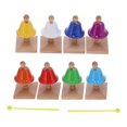 thumbnail image 1 of 8Pcs Hand Bells Set 8 Note Handbells Colorful Metal Musical Toy Percussion Kids Teaching Aids, 1 of 8