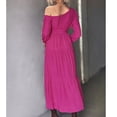 thumbnail image 3 of Vestido LargoDobladillo Ancho Con Cinturón Vestido De Dama Dobladillo Con Volantes Para Ir De Compras A Famle ANGGREK Otros, 3 of 7