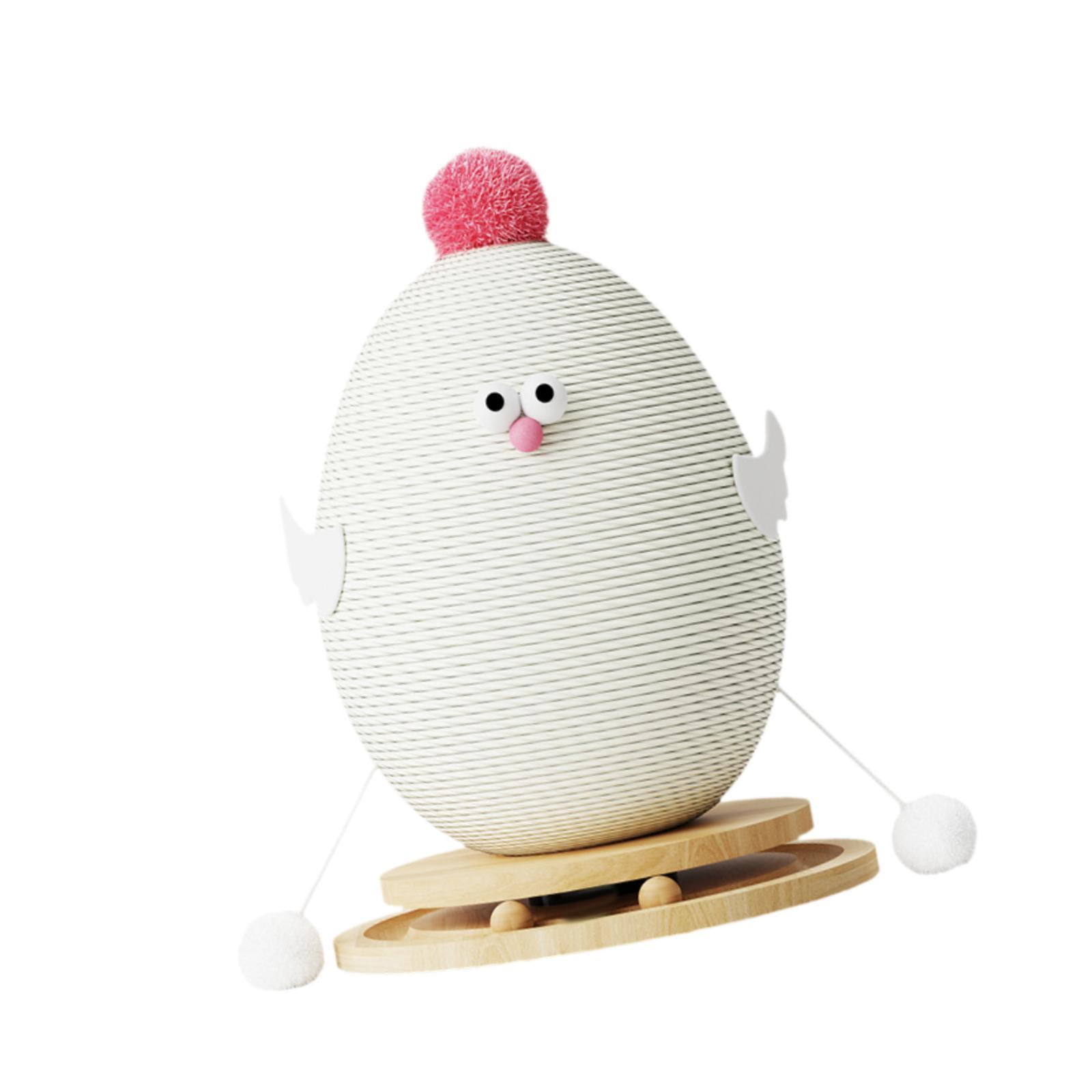 CarpNettore Cat Scratching Post Chick Cat Scratcher Toy Pet Furniture Interactive Ball Track white
