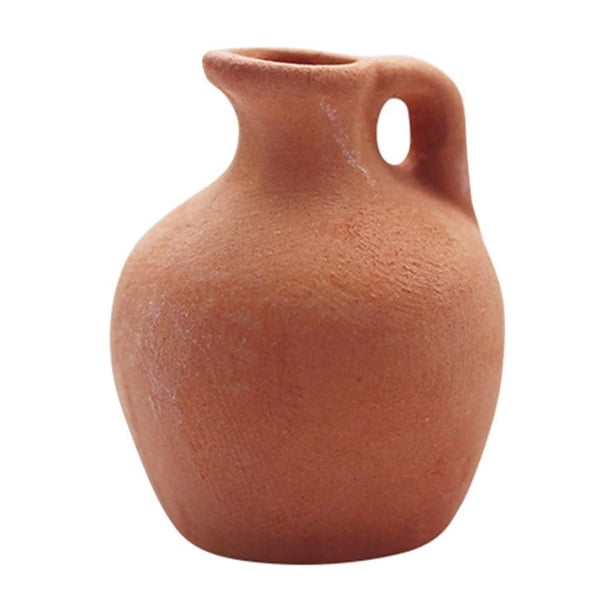 Mini Accesorios de Cerámica para Casa de Muñecas Minúsculo Jarrón de Flores y Jarra de Vino