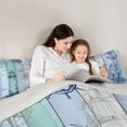 thumbnail image 4 of Manfei Vintage Lighthouse Ship Rudder Anchor Queen Comforter Set for Kids Boys and Girls, Nautical Print Bedding Comforter Set, Gray Reversible 3-Piece, 1 Comforter and 2 Pillowcases, 4 of 6