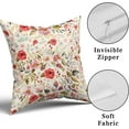 thumbnail image 4 of Pink Floral Throw Pillow Covers - Shabby Chic Flowers Roses Leaves Buds Decorative Pillowcases Square Spring Season Accent Couch Cushion Cover for Sofa Bedroom Living Room, 4 of 5