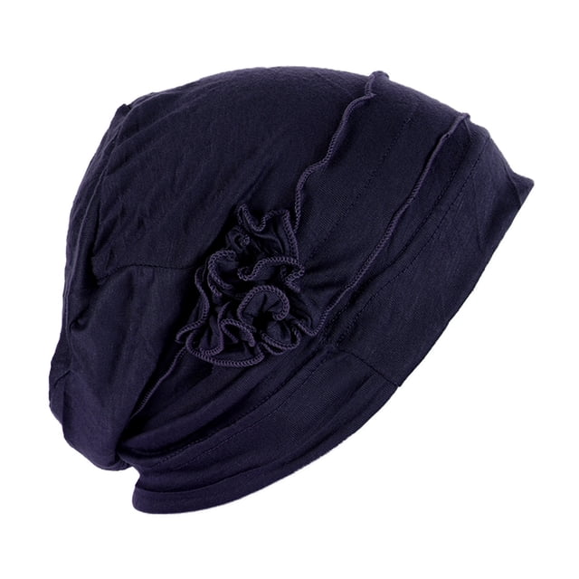 Heardband Women Splicing Model Hat Beading Hat Muslim Ruffle Cancer Chemo Hat Wrap Cap Heardband