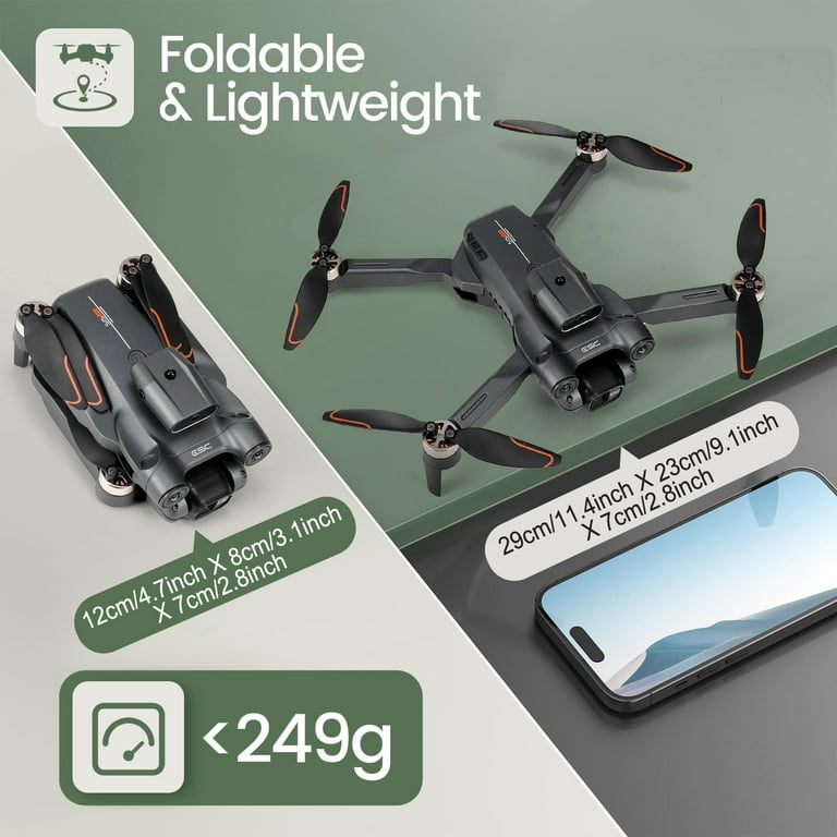 Zacro Drone Camera 4K HD, Optical Flow Quadcopter, Brushless Motor