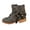 Gray, variant on Women's Vintage Boots Oversized Round Toe Low Block Heel Ankle Short Booties Zipper Versatile Fashion Western Boots for Women