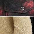 thumbnail image 5 of Men's Heavyweight Flannel Fleece Lined Plaid Sherpa Hoodie Jacket (M5065 - #209 (Red/Black), XL), 5 of 5