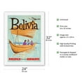 thumbnail image 2 of Bolivia - Pacifica International Airways - Vintage Airline Travel Poster c.1950s - Japanese Unryu Rice Paper Art Print 24 x 32 in, 2 of 4