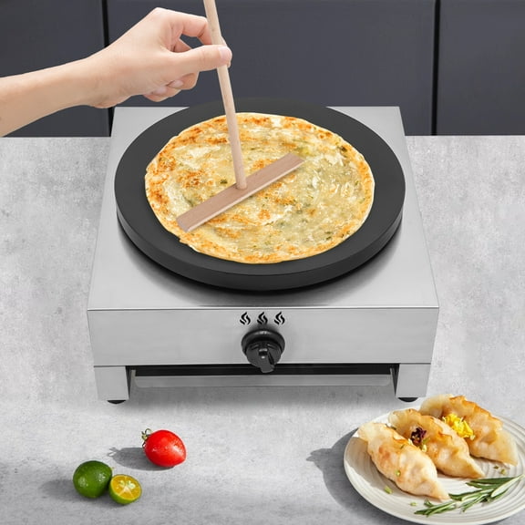 Miumaeov 16inch Commercial Crepe Maker Machine Tabletop Pancake Big Hotplate Gas Pancake Cooker