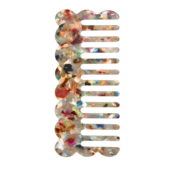 Unique Bargains Wide Tooth Comb Acetate Wide Comb for Curly Hair Thick Hair Wet Hair 5.31"x2.36" Assorted Color
