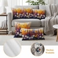 thumbnail image 6 of Orange Purple White Daisy Outdoor Waterproof Pillow Covers, Oil Painting Botanical Floral Decorative Square Throw Pillowcase Sofa Cushion Sham for Patio/Couch/Chair, 16"x16" 2 Pack, 6 of 8
