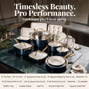Gotham Steel Hammered 20 Pc Ceramic Cookware Set Nonstick, Induction Pots and Pans Set, Non Toxic Cookware Sets, Oven & Dishwasher Safe, Navy/Gold