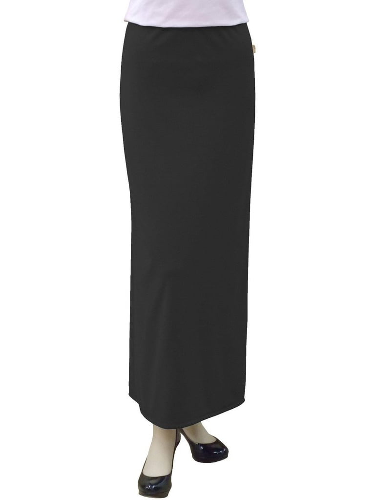 BabyO Womens Below The Knee Modest Two Tone Stretch Knit Pencil Skirt for Office and Work Wear