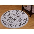thumbnail image 3 of Saffron Fabs Bath Rug, 36" Round, Damask Pattern, Assorted Colors, 3 of 5