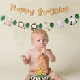 thumbnail image 5 of Jungle Animal Happy Birthday Garland Banner Safari Party Supplies Birthday Party Decorations Kids Wild One Baby Shower Decor (Pull the flag 1pc), 5 of 7
