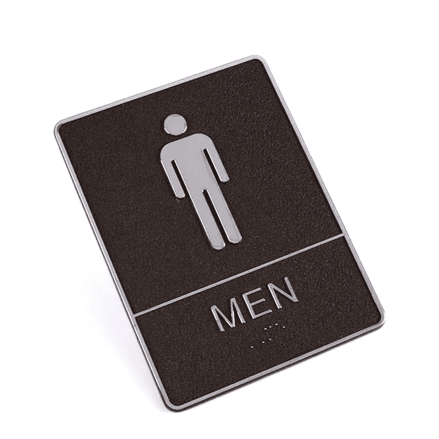 Letrero autoadhesivo de baño para hombre, 15 x 20 cm