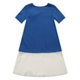 thumbnail image 2 of Richie House Little Girls Blue White Ruffle Flower Applique Pleated Dress 5/6, 2 of 3