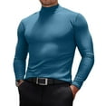 thumbnail image 2 of Men's Casual Slim Fit Long Sleeve Turtleneck Pullover Lightweight Basic Top for Spring Fall Layering,Navy,S, 2 of 8