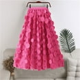 thumbnail image 2 of Bibifish Womens Skirts High Waist Black Mesh Tulle Skirt 3D Polka Dot Flocked Layered Flowy A Line Midi Length Skirts, 2 of 3
