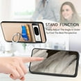 thumbnail image 3 of Phone Case for Google Pixel 8 5G Wallet Cover with Tempered Glass Screen Protector and Slim Ring Stand Credit Card Holder Magnetic Leather Cell Accessories Pixel8 Pixle Eight Women Men Beige, 3 of 14