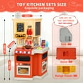 thumbnail image 7 of Wisairt Play Kitchen Set, 2.6FT Tall Kids Play Kitchen w/ Realistic Lights Sounds Simulation Spray for Toddlers Girls Boys Gift, Orange - 22x12.6x31.5in, 7 of 7