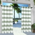 thumbnail image 2 of Exclusive Home Cabana Stripe Indoor/Outdoor Light Filtering Grommet Top Curtain Panel Pair, 54"x96", Teal, 2 of 5