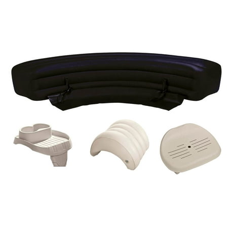 Intex PureSpa Hot Tub Accessories Package - Headrest, Bench, Seat, and