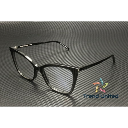 SAINT LAURENT SL 386 SUN 001 Cat Eye Black Transparent 53 mm Women's Sunglasses
