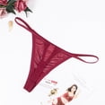 thumbnail image 5 of Gibobby Panty sexy Ajuste Mujeres Imprimir Sexy Malla bordada Tanga transparente Bragas T Pantalones Cintura Ropa interior talla grande（Vino， XL), 5 of 5