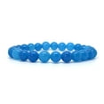 thumbnail image 2 of KATGI Fashion Semi Blue Gemstone Birthstone Round Beaded Elastic Bracelet, 2 of 3
