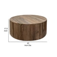 thumbnail image 5 of Benjara BM319299 42 in. Eray Round Drum Shape Brown Mango Wood Cocktail Coffee Table, 5 of 5