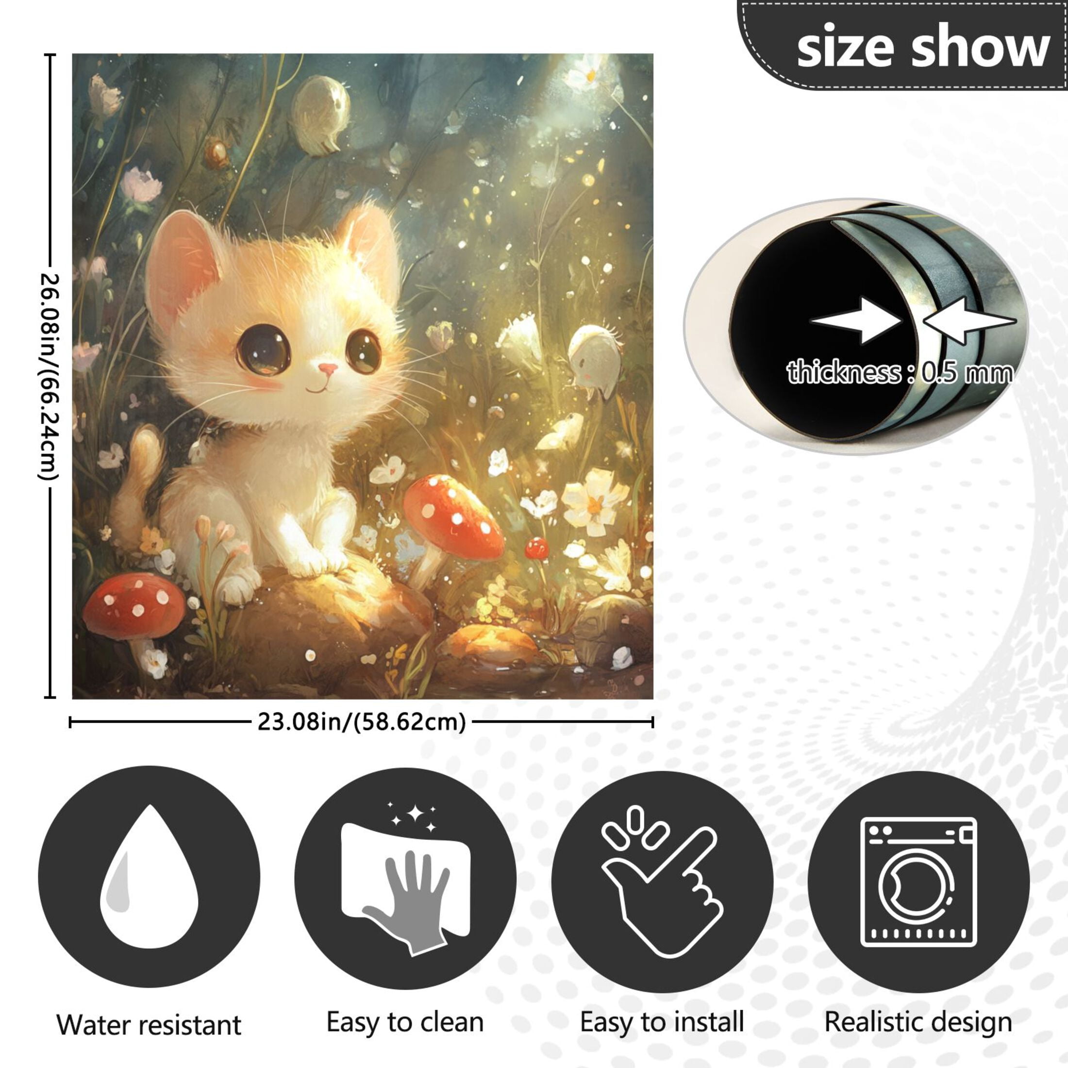 Dishwasher Magnetic Sticker 23x26 Inch Refrigerator Magnetic Sticker Washing Machine Magnetic Sticker Kitchen Panel Magnetic Sticker Home Decor Super Lovely Orange Cat