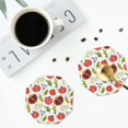 thumbnail image 3 of Bingfone Vintage Tomatoes Leather Drinks Coasters with Set of 6,Suitable for Home Kitchen,Coffee Cup Coasters Home Gift, 3 of 7