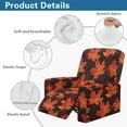 thumbnail image 5 of FUIALDOLG Red Maple Leaves Pattern Recliner Sofa Covers 4 Pieces Stretch Couch Covers Fall Reclining Slipcovers Soft Jacquard Pattern Furniture Protector with Elastic Bottom, 5 of 7