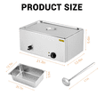 thumbnail image 7 of 21QT Electric Commercial Food Warmer,1 Pan Stainless Steel Bain Marie Buffet Steam Table,600W Countertop Buffet Warmer with Lid and Ladle for Catering,Restaurant, 7 of 7