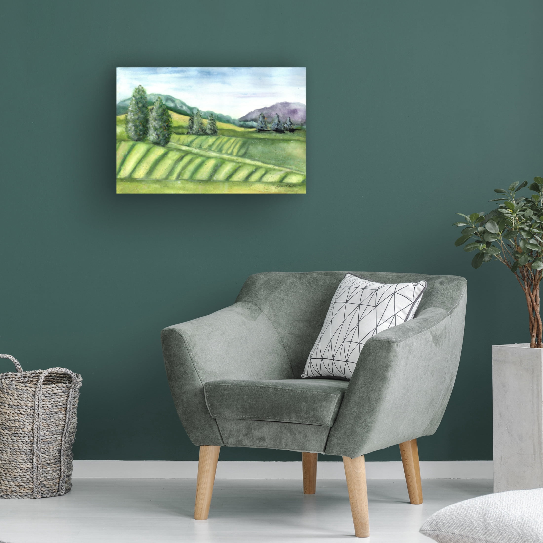 Canvas Wall Art - Jean Plout 'Rolling Landscape' Wall Art for Living Room, Bedroom, or Office Décor by Trademark Fine Art - 19 x 12 Inches