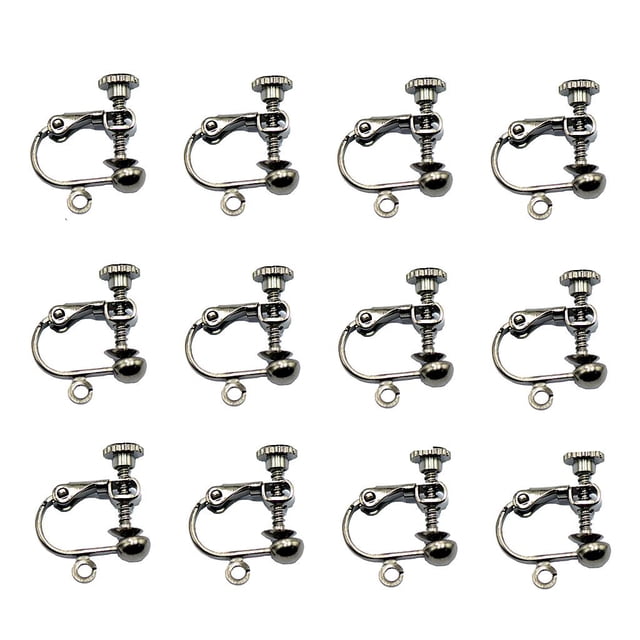 Pendientes de gancho Sunnimix Clip Negro Piezas en Pendiente Trasero de tornillo