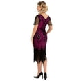 thumbnail image 4 of PrettyGuide Women's 1920s Dress Sequin Art Deco Flapper Dress with Sleeve, 4 of 7