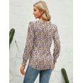 thumbnail image 6 of ZHENWEI Womens V-Neck Puff Long Sleeve Pleated T-Shirts Fashion Fall Tops Casual Tunic Blouse, 6 of 6