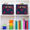 thumbnail image 6 of Yayeee 2 Pack Canvas Storage Basket with Handles for Shelves Fabric Bins Closet Organizer, Blue Lobster Pattern, 6 of 8