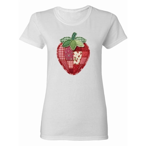 Inktastic Patchwork Strawberry Design Women's T-Shirt