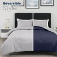 thumbnail image 2 of Martex 2-Piece Twin Reversible Comforter Set | Super Soft Lightweight | Light Grey/Navy, 2 of 9