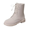 thumbnail image 2 of Tawop Winter Boots for Women Low Heel Side Zip Round Toe Fall Boots, 2 of 9