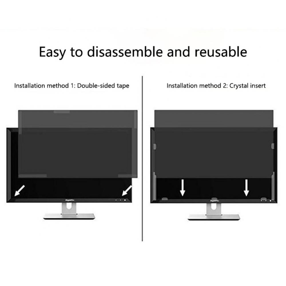 UV-Blocking –Screen Privacy Easy On–Anti-Glare Removable Computer Privacy Screen Filter,Compatible with 24 inch iMac Monitor,Frameless Monitor,Touch Screen Monitor-16:9 Aspect Ratio Anti-Scratch 
