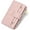 Pink, variant on Wallet for Women Leather RFID Blocking Credit Card Holder Bifold Clutch Wallets for Women Zipper Coin with Removable ID Window