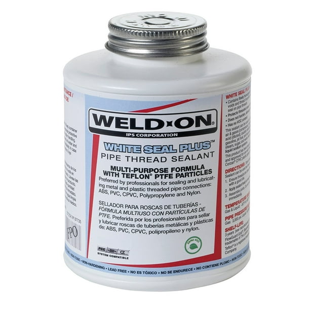 WeldOn 87725 White Seal Plus Plastic and Metal Pipe Thread Sealant with