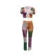 thumbnail image 1 of VISgogo, camisetas y pantalones de manga corta tejidos para mujer, ropa de verano con vendaje frontal en la cintura elástica a juego de colores VISgogo moda, 1 of 6