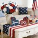 thumbnail image 5 of Set de decoración de madera patriótica – Mesa de mesa del Día de la Independencia en pack de 2, estampado de EE. UU. y hogar, madera rústica multicolor, 5,9x5,9 pulgadas, exposición del 4 de julio, 5 of 6