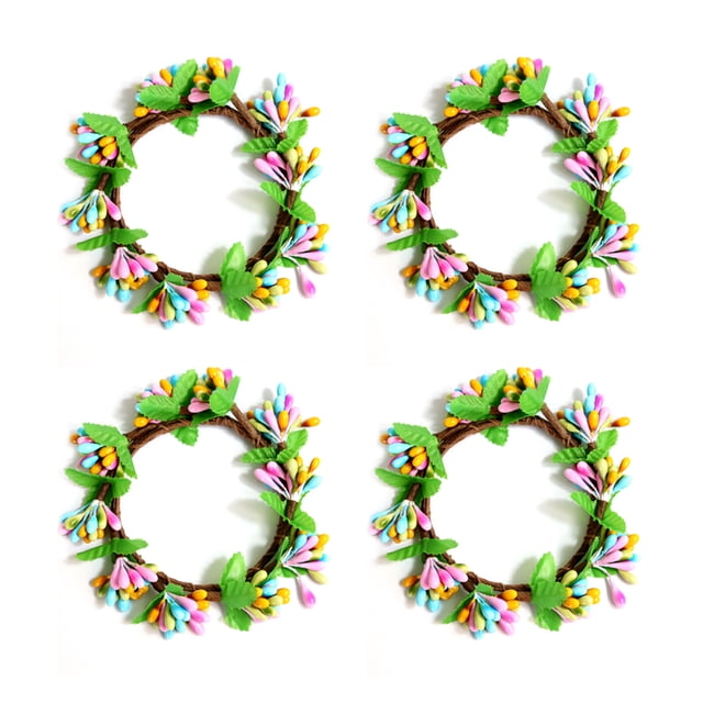 Injueey 4 Uds bayas anillos de de Pascua guirnalda sala de estar Festival centro de granja decoración colgante fiesta comedor Kits de decoración para fiestas